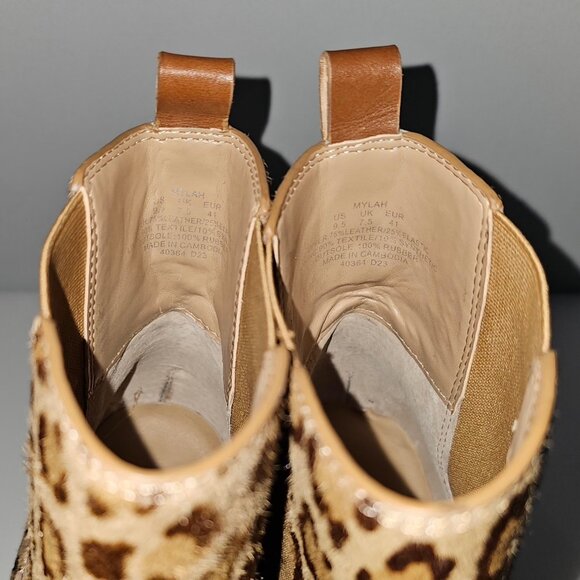 NEW Lauren Ralph Lauren Mylah Ankle Bootie 9.5 Leopard Print Calf Hair Heeled - Picture 9 of 15